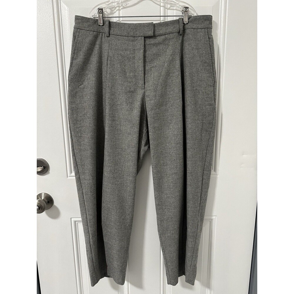 Hugo Boss BOSS Women’s Gray Wool Blend Trousers Pants Sz 14 Elastic Back Waist